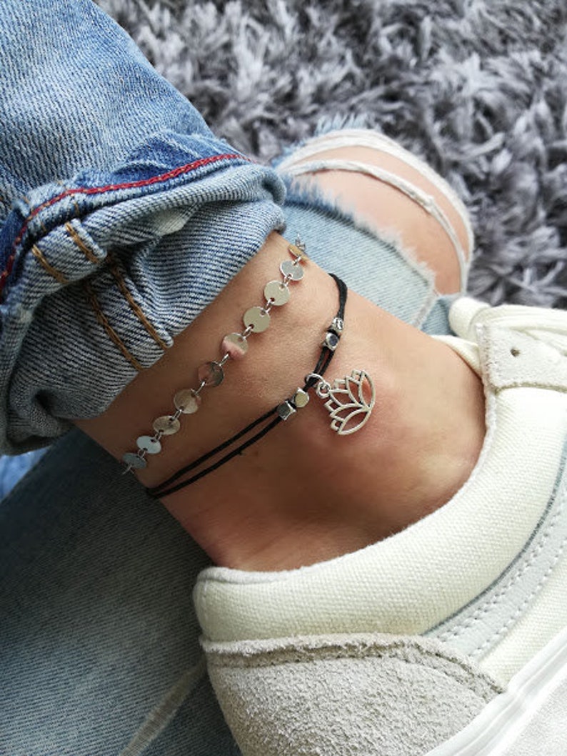 Lotus Beaded Anklet Lotus Anklet Beach Anklet Ankle Etsy