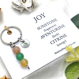 Joy Crystal keyring gemstone keyring yoga keyring energy keyring spiritual keyring Positity Gift Small keyring - other styles avalible