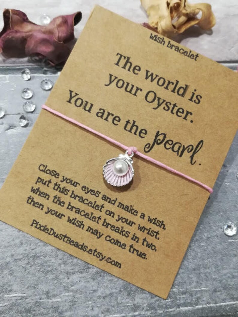 Pearl Wish Bracelet Oyster Wish Bracelet Friend Gift Etsy
