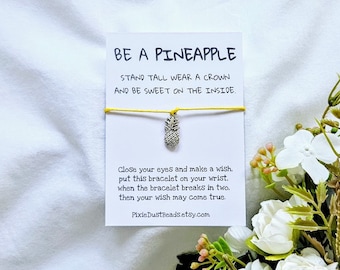 Be a Pineapple Pineapple Bracelet Pineapple Wish Bracelet Pineapple Jewellery Pineapple Party Graduation Gift Pineapple Charm Friend Etsy