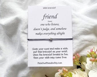 Friendship Bracelet, Wish Bracelet, Friend Bracelet, Best Friends Gift, Friendship Card, Friend Wish Bracelet, Friendship Wish Bracelet,