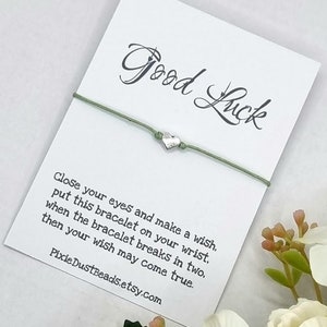 Good Luck Wish Bracelet Good Luck Charm Four Leaf Clover Horseshoe Charm Good Luck Bracelet Good Luck Charm Bracelet Good Luck Gift image 2