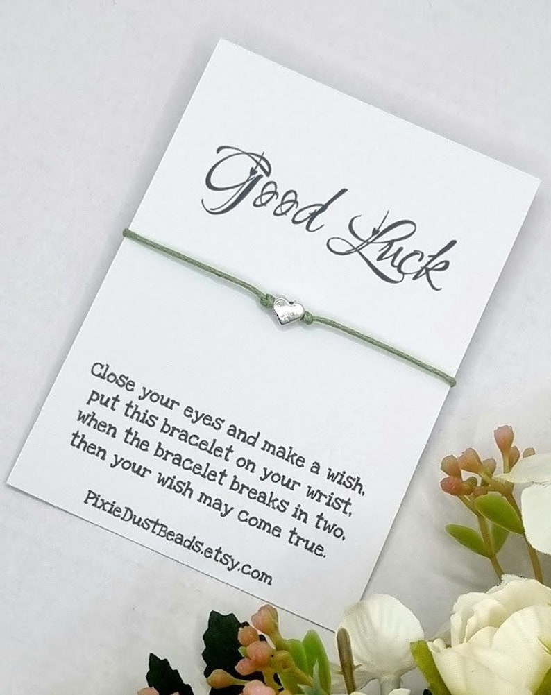 Good Luck Wish Bracelet Good Luck Charm Four Leaf Clover Horseshoe Charm Good Luck Bracelet Good Luck Charm Bracelet Good Luck Gift image 2