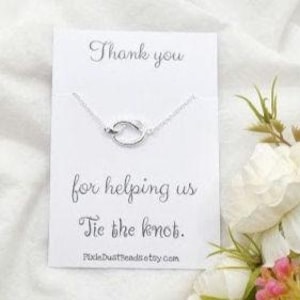 Bridesmaid Jewellery Bridesmaid Gift Bridesmaid Thank you Bridesmaid  Bridesmaid Bridesmaid necklace knot necklace Bridesmaid jewelry gift