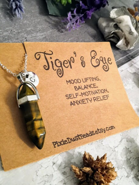 Tigers Eye necklace Crystal necklace Tigers eye pendant | Etsy