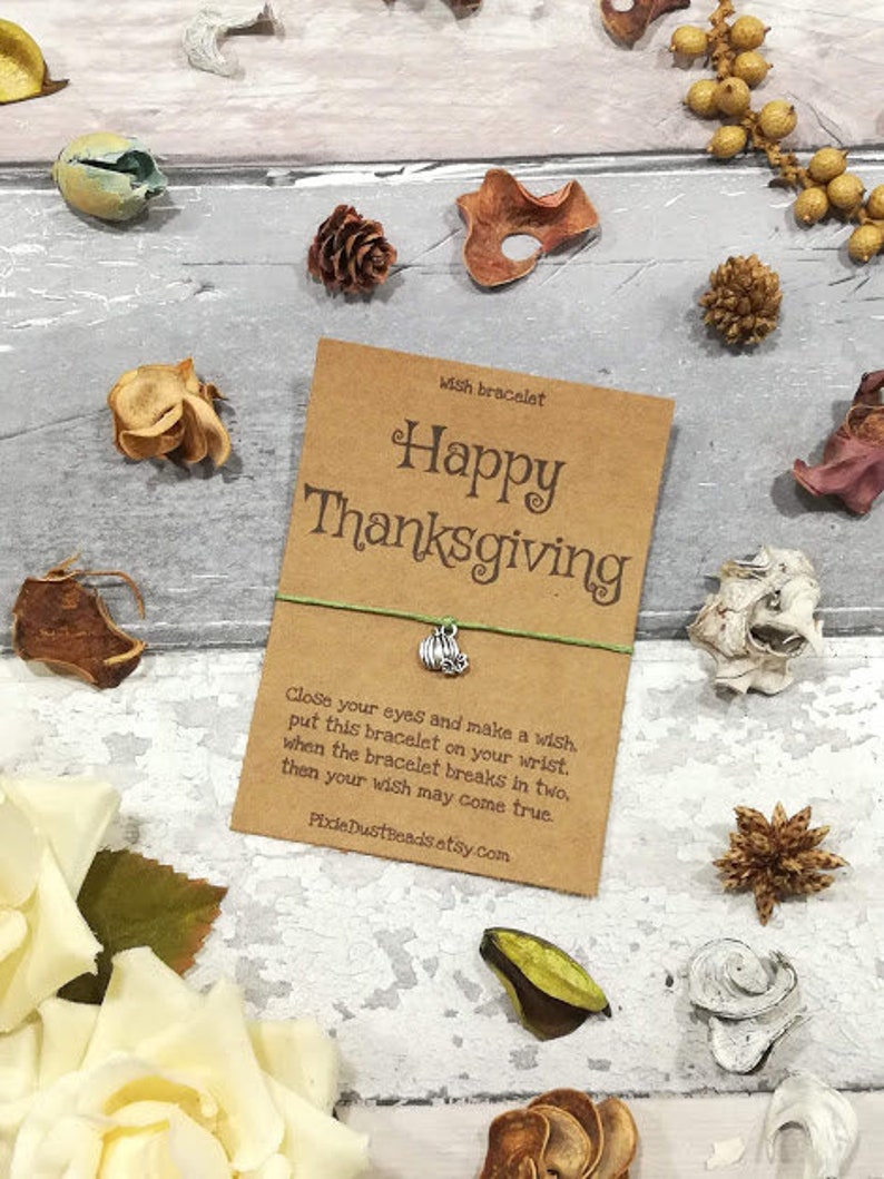 Thanksgiving, Happy Thanksgiving, Thanksgiving Wish Bracelet, Thanksgiving Jewelry, Thanksgiving Gift, Thanksgiving Holiday, Fall Jewelry image 1