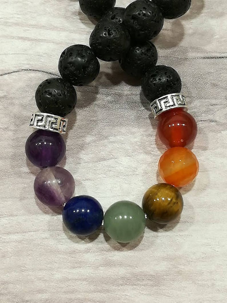 Chakra Bracelet, Yoga Bracelet, Aromatherapy, Spiritual Bracelet, Lava Rock Bracelet, Essential Oil, Crystal Bracelet, Oil Diffuser Bracelet image 3