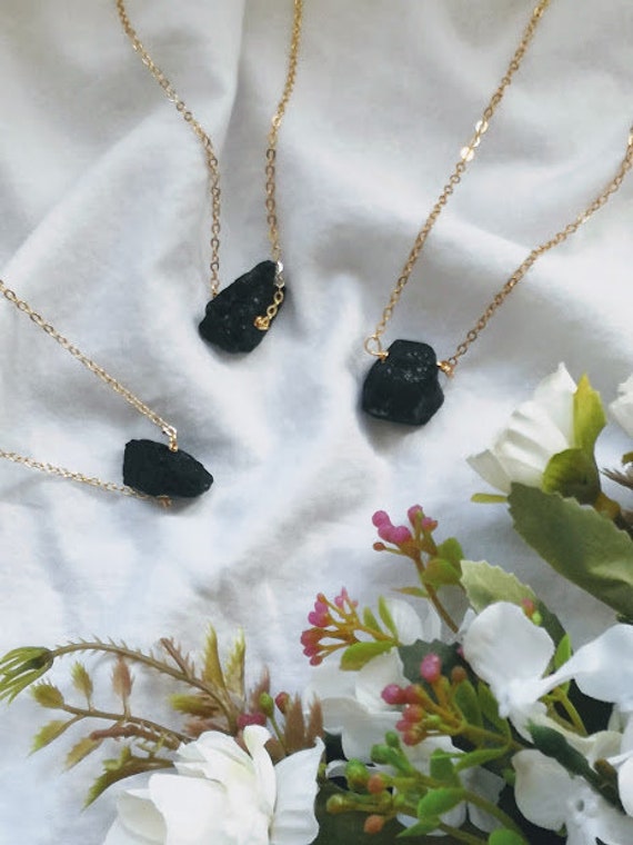 Gold Raw Black Tourmaline Necklace Natural Stone Necklace Crystal Necklace Black Tourmaline Chunky Raw Crystal Raw Black Tourmaline Jewelry Etsy UK