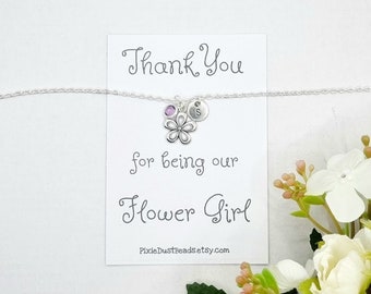 Flower Girl Necklace, Flower Girl Jewelry, Flower Girl Gift, Flower Girl Jewellery, Flower Girl, Girl Necklace, Flower girl thank you, Gift