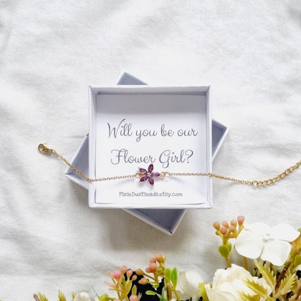 Flower Girl Proposal Proposal Gift Ask Flower Girl Flower Girl Gift Wedding Gifts Will you be my Flower Girl girls gifts flower jewellery