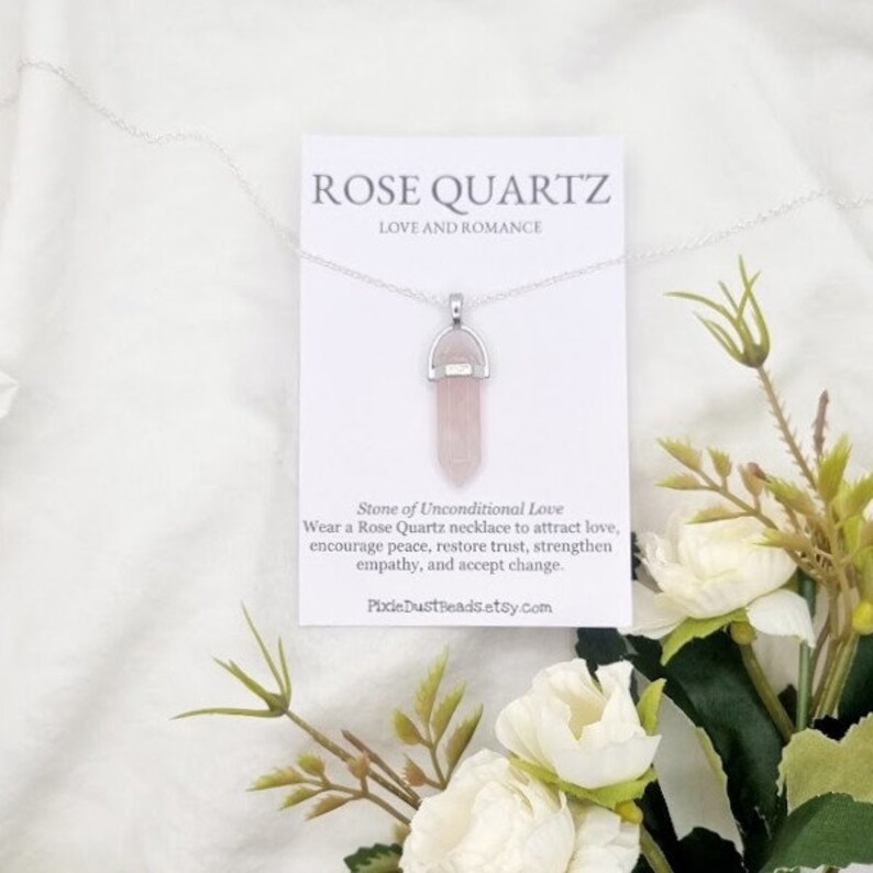 Pale Rose Quartz necklace Crystal necklace Rose Quartz pendant Gemstone necklace Rose Quartz crystal Meditation crystal Rose Quartz jewelry 