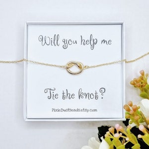 Propuesta de dama de honor Regalo de dama de honor Atar el nudo Pulsera Pulsera de dama de honor Pulsera de damas de honor Regalo de dama de honor ¿Serás mi propuesta?
