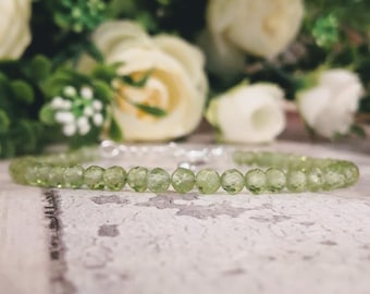 Augustus Armband Peridot Armband augustus geboortesteen edelsteen armband Dainity armband augustus Delicate Armband Peridot steen verjaardagscadeau