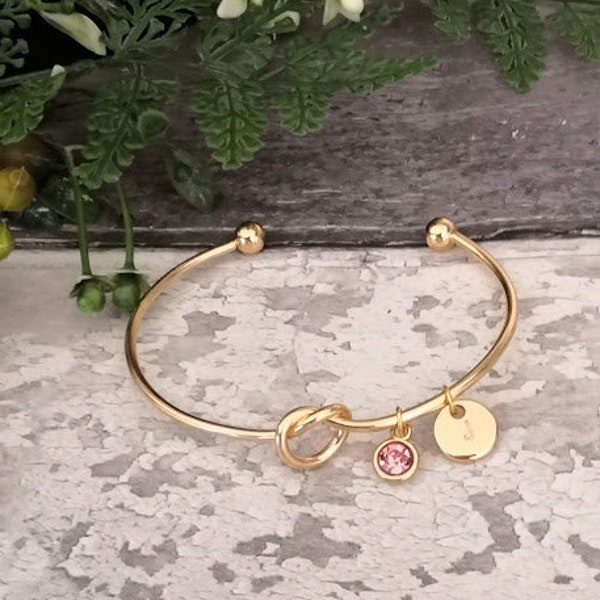 Gold Tie the Knot, Bridesmaid Gift, Bridesmaid proposal, Bridesmaid bangle, Bridesmaids Bangle Gift, Will you be my, bridesmaid, knot bangle