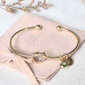 Tie the Knot gold Bangle knot Bracelet Bangle Bridesmaid Gift Personalized Gift Bridesmaid Thank you Tie the knot Bridesmaid Gift Bridesmaid