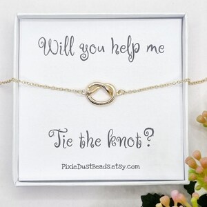 Bridesmaid proposal Bridesmaid Gift Tie the knot Bracelet Bridesmaid Bracelet Bridesmaids Bracelet Bridesmaid Gift Will you be my proposal image 3