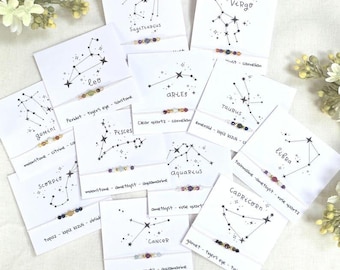 Zodiac Bracelets Horoscope Bracelet zodiac sign zodiac jewelry Zodiac zodiac gift astrology bracelet gemstone bracelet birthstone bracelet