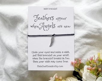 Angels Wish Bracelet Memorial Wish Bracelet Feathers Appear When Angels Are Near Memorial Bracelet Sympathy Gift Remembrance gift memorial