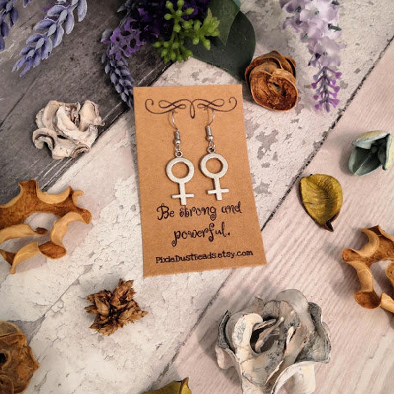 Small Feminist Earrings Female symbol earrings Feminist Jewelry Venus Symbol Feminist Gift Feminist Gift for feminist Empower woman Girl