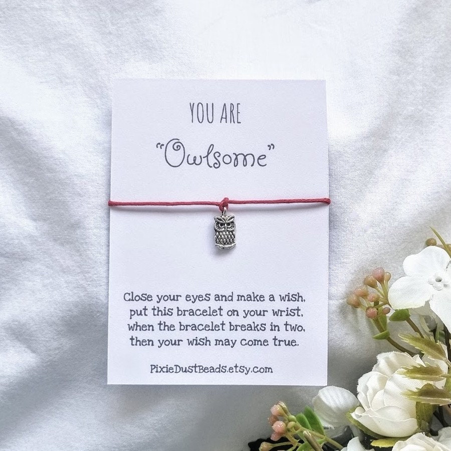 Owl Wish bracelet, Owlsome Bracelet, Friendship Bracelet, Friend Wish Bracelet, Friend Gift, Owl Jew