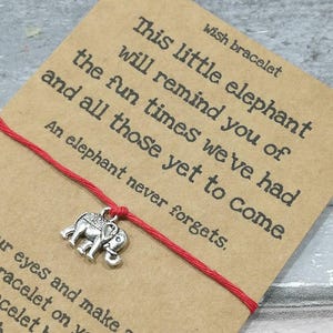 Elephant Wish Bracelet, Elephant Strength Bracelet, Memory Elephant Bracelet, Elephant Jewellery, Elephant Gift,Elephant Friendship Bracelet image 4