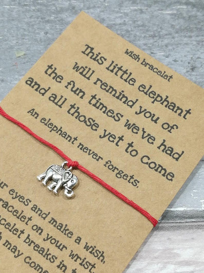 Elephant Wish Bracelet, Elephant Strength Bracelet, Memory Elephant Bracelet, Elephant Jewellery, Elephant Gift,Elephant Friendship Bracelet image 4