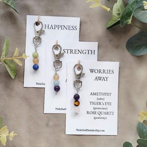 Crystal bag charm crystl gift gemstone bag clasp yoga gift energy crystals for her crystals for good luck new job gift Support crystals