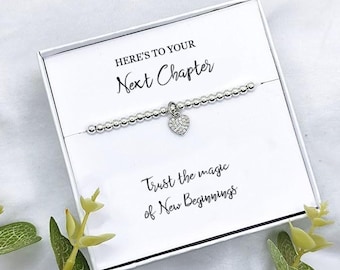 HERE’S TO YOUR nächstes Kapitel Silber Armband - Fresh Start Armband Neuanfänge Geschenk Neuer Job Geschenk nächstes Kapitel