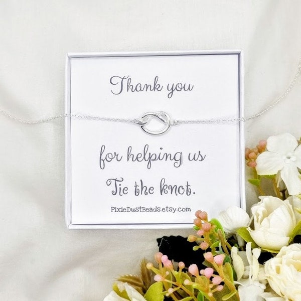 Bridesmaid Thank you Bridesmaid Gift Tie the knot Necklace Bridesmaid Necklace Thank you Gift Wedding thank you Bridesmaid Jewellery Gift