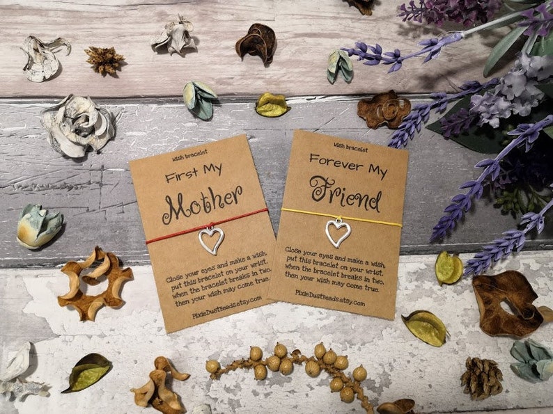 Gift for Mum First My Mother forever my Friend Mother gift for Mom Mother day gift Mother daughter gift set of 2 Mum wish bracelet