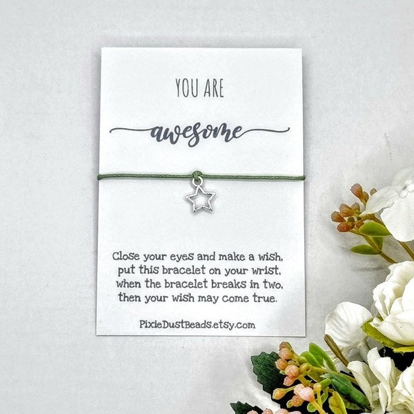 You are awesome Wish Bracelet Your awesome Gift Wish Bracelet Gift charm Bracelet Just for you Gift