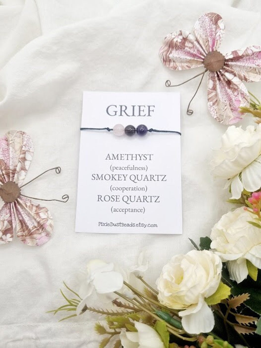 GRIEF Crystal Bracelet Loss Bracelet Grief Anklet Crystal Etsy