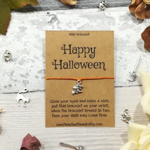 Happy Halloween Wish Bracelet, Halloween Wish Bracelet, Halloween Bracelet, Halloween Jewellery, Trick or Treat Gift, Halloween Gift, Witch