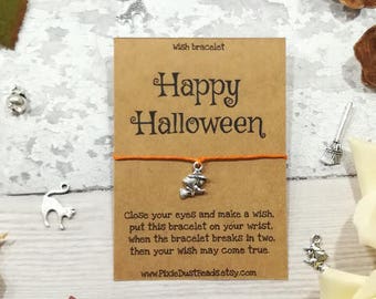 Happy Halloween Wish Bracelet, Halloween Wish Bracelet, Halloween Bracelet, Halloween Jewellery, Trick or Treat Gift, Halloween Gift, Witch