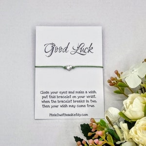 Good Luck Wish Bracelet Good Luck Charm Four Leaf Clover Horseshoe Charm Good Luck Bracelet Good Luck Charm Bracelet Good Luck Gift image 1