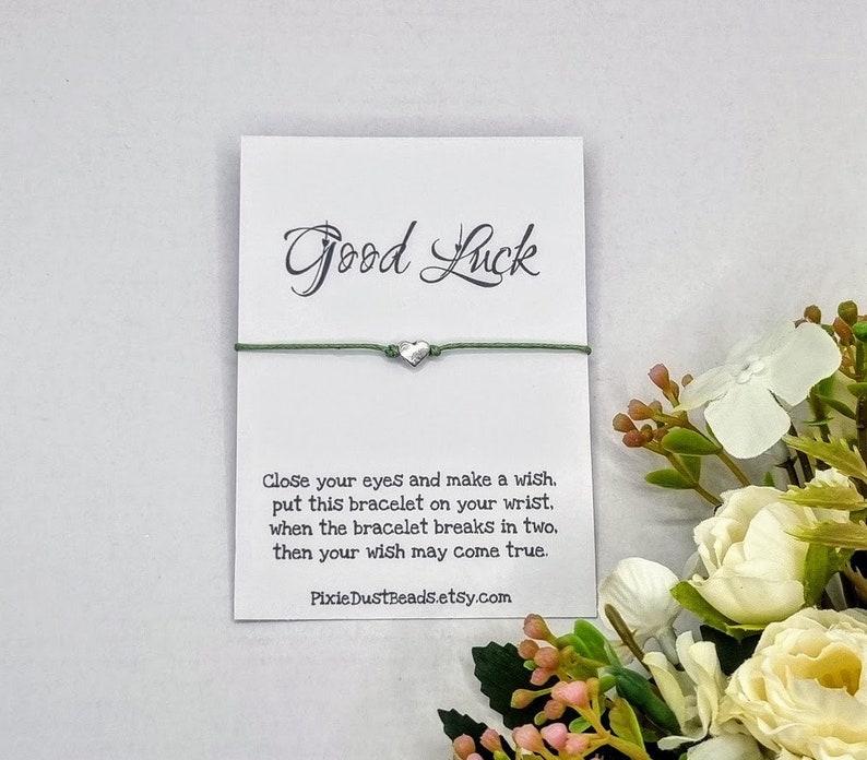 Good Luck Wish Bracelet Good Luck Charm Four Leaf Clover Horseshoe Charm Good Luck Bracelet Good Luck Charm Bracelet Good Luck Gift image 1