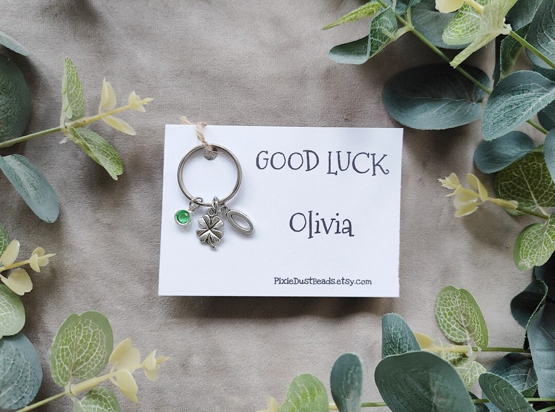 Personalized Good Luck Keyring Lucky Keyring Newbeginning Keyring Good ...