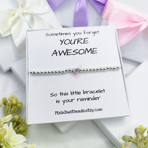 Vous êtes génial : superposer des bracelets en argent, vous avez reçu ce cadeau bien fait, un cadeau de départ, un cadeau de réconfort, un cadeau pour une fille.
