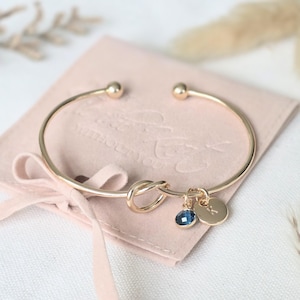 Love Knot Bracelet Bangle Bridesmaid Gift Personalized Gift Bridesmaid Thank you Tie the knot Bridesmaid Gift Bridesmaids Bangle Gift knot