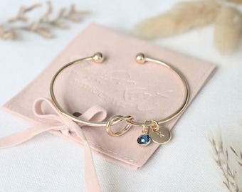 Liefde knoop armband armband bruidsmeisje cadeau gepersonaliseerd cadeau bruidsmeisje bedankt knoop de knoop bruidsmeisje cadeau bruidsmeisjes armband cadeau knoop