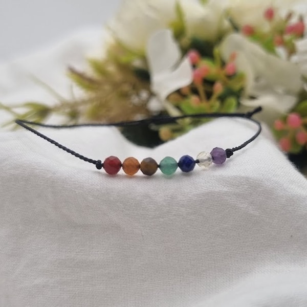 CHAKRA bracelet Silk bracelet Crystal Crystal yoga bracelet Constellation Gift 7 chakra chakra jewelry crystal bracelet boho bracelet chakra