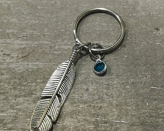 JETTOP Portachiavi commemorativo per nonno, regalo per la perdita del nonno in memoria di una persona amata e nonno, regalo di simpatia, regalo di ricordo per lutto (una piuma), Argento, Etichettalia
