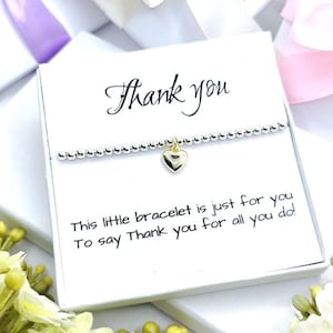 Braccialetto di ringraziamento Regalo di ringraziamento Bracciale impilabile Regalo per la cassetta della posta Grazie per il tuo aiuto Biglietto di ringraziamento
