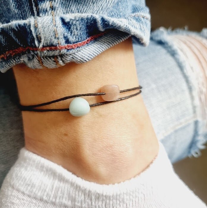 Stone anklets deals online shopping