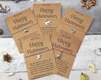 Halloween Wish Bracelet, Happy Halloween, Halloween Gift, Halloween Party, Halloween Jewelry, Halloween Present, Halloween Favors, Halloween