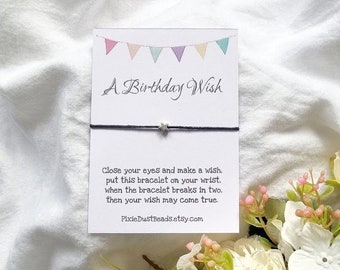 Birthday Wish Bracelet Birthday Bracelet Birthday Wish Birthday Jewelry Happy Birthday Gift for Her Friendship Bracelet Birthday Gift Wish