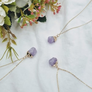 Amethyst Raw Amethyst Dipped GOLD Necklace Amethyst Jewelry Amethyst Necklace February birthstone Amethyst pendant raw gemstone Amethyst