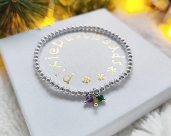 Personalized multiple birthstone silver bracelet Gift for mum multiple birthstone bracelets Choose your birthstone gift for grandmother