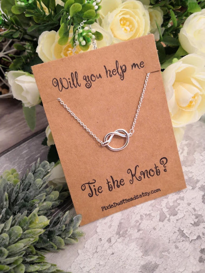 Bridesmaid Proposal Bridesmaid Gift Tie the Knot Necklace Etsy UK