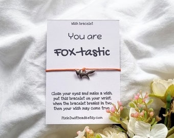 Fox Wish Bracelet, Fox Charm bracelet, Fox Bracelet, Fox Jewelry, Fox Jewellery, Fox Gift, Fox, Animal bracelet, silver fox, fox lover gift